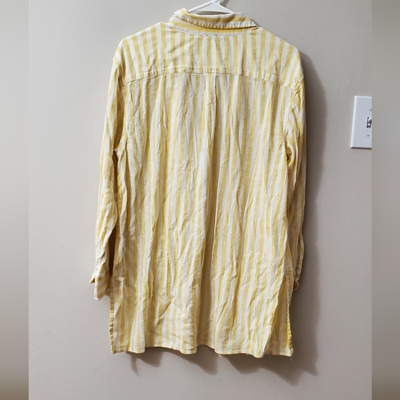 Yellow & White Striped Aerie Button Down - Picture 3 of 3